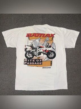 Rare 90s Bridgestone Tires Honda Motorcycle Promo T Shirt White